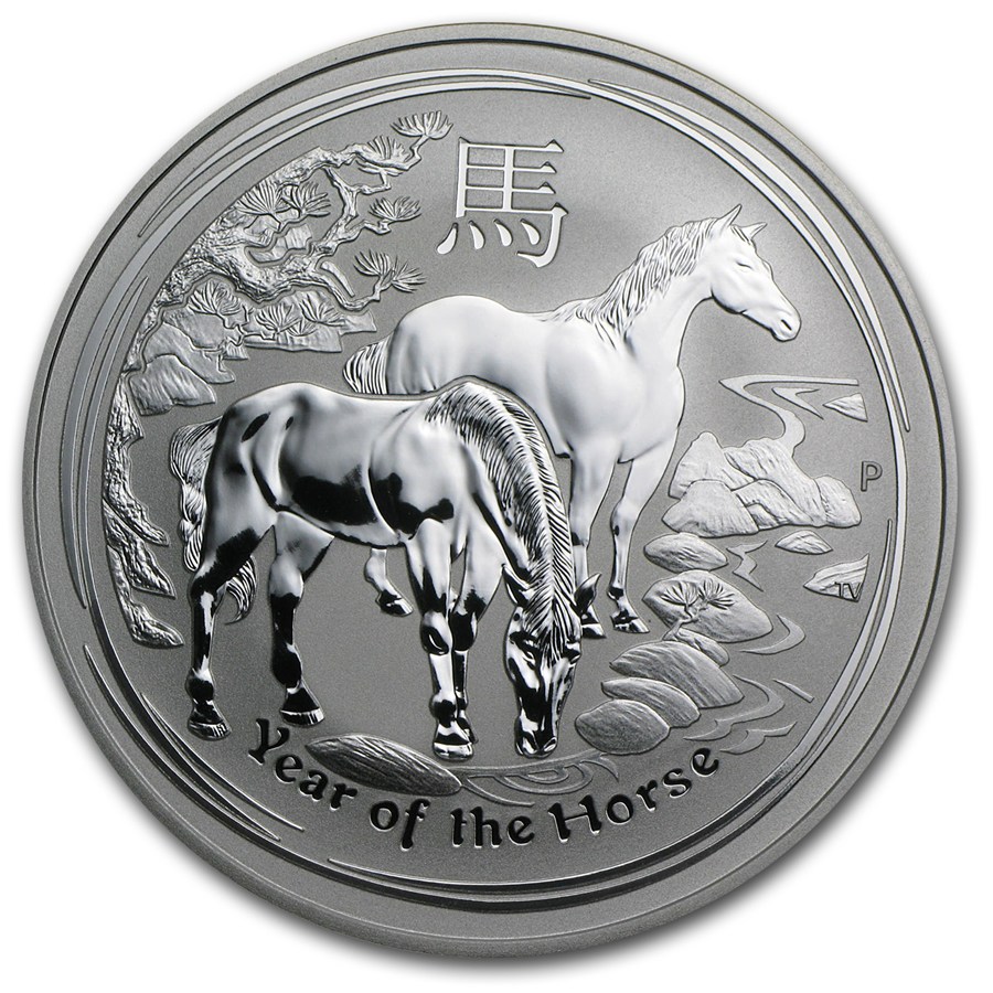 AUSTRALIA 2014 $1 Lunar Year of the Horse Fine 1oz Silver Coin in Capsule