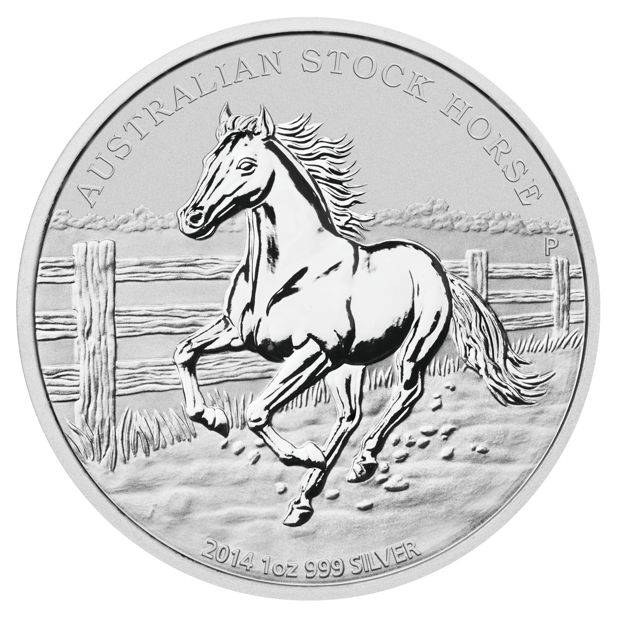 AUSTRALIA 2014 $1 Stock Horse - Galloping Horse - Fine 1oz Silver Coin