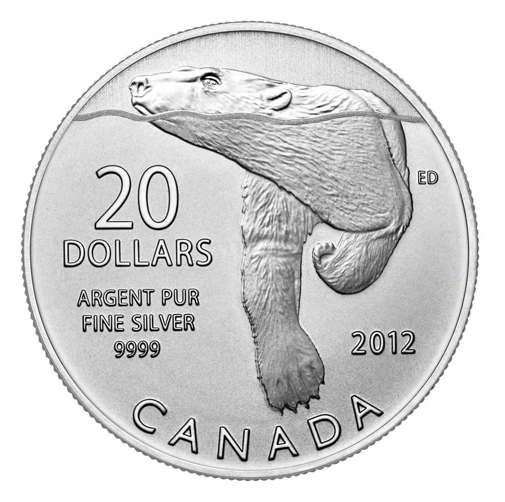 CANADA 2012 $20 Fine Silver Commemorative Coin - Polar Bear - $20 for $20 - #3 In Series