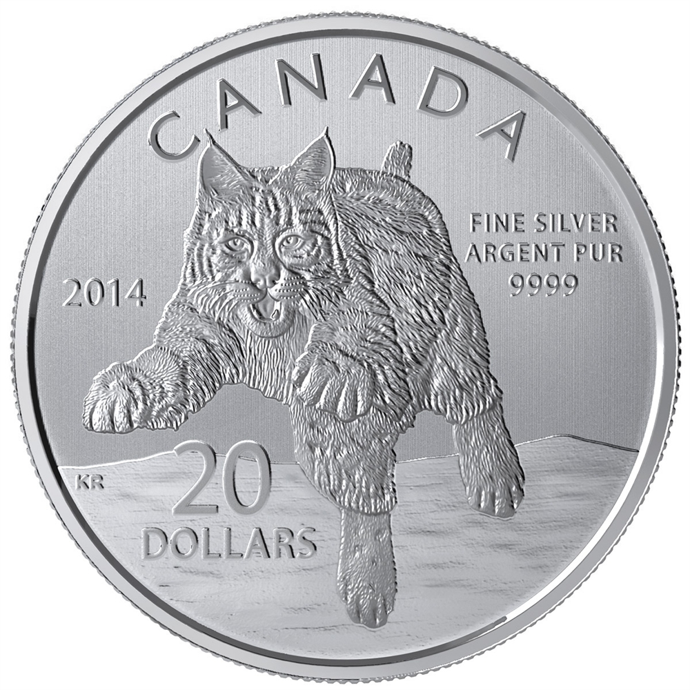CANADA 2014 $20 Fine Silver Commemorative Coin - Bobcat - $20 for $20 - #12 In Series