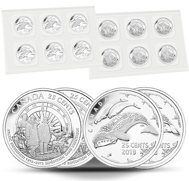 CANADA 25 cents 2013 Canadian Arctic Expedition Uncirculated Quarter 12-Pack