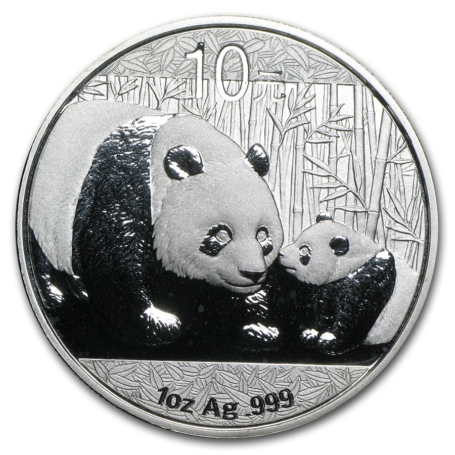 CHINA 2011 Panda Fine 1oz Silver Coin in Capsule Brilliant Uncirculated